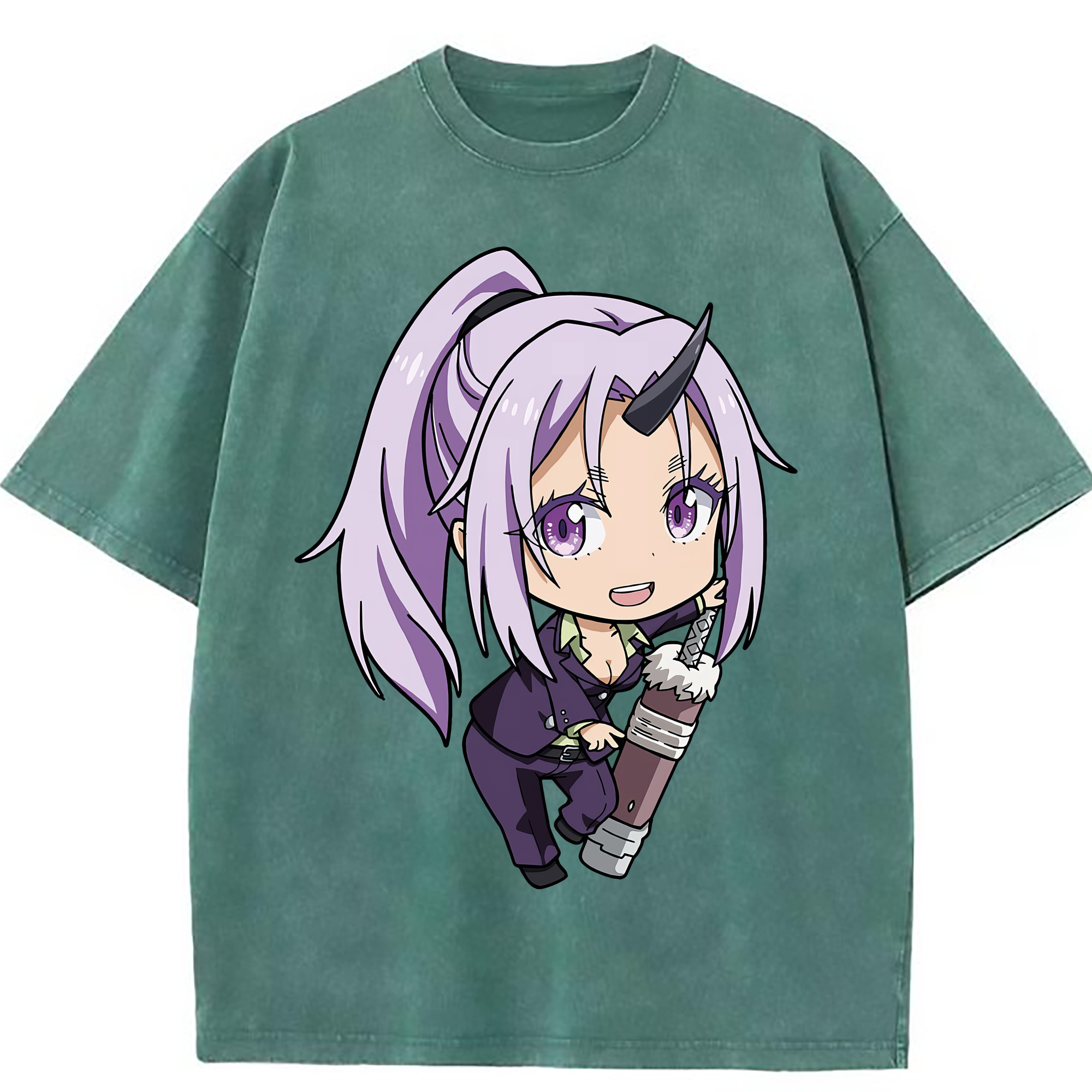 （画像用） 転スラ Regarding Reincarnated to Slime 綿100% ヴィンテージ風 半袖Tシャツ（フロントプリント）